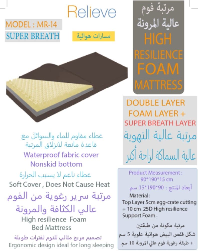 مرتبة طبية عالية المرونة Relieve MR-14 Super Breath